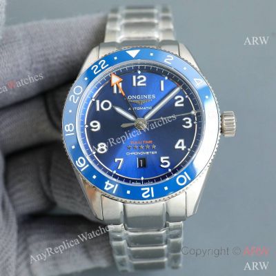 Swiss grade Longines Spirit Zulu Time GMT 42mm Blue Face 2836 Movement